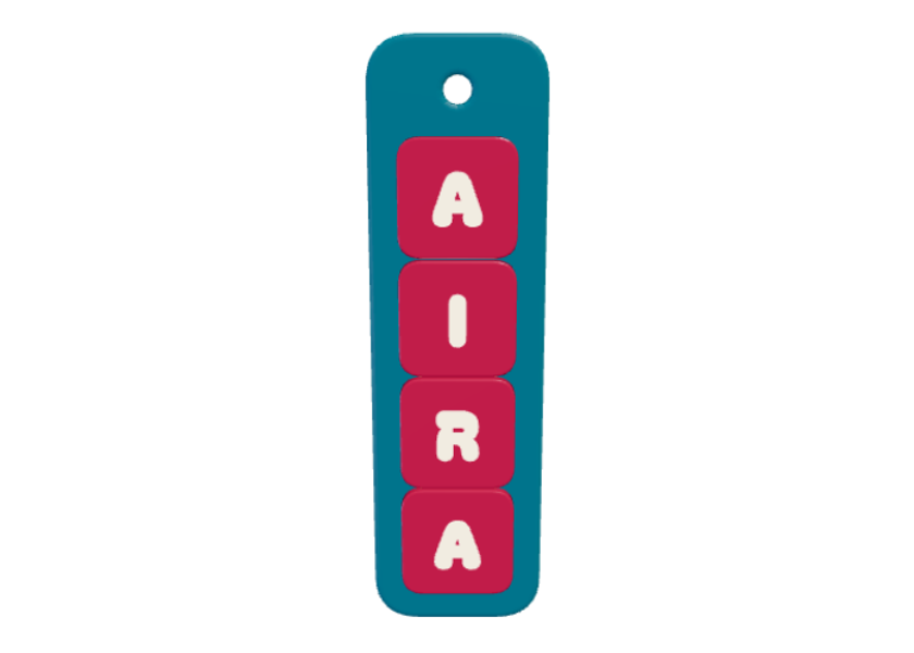 Personalised connected letter tile keychain